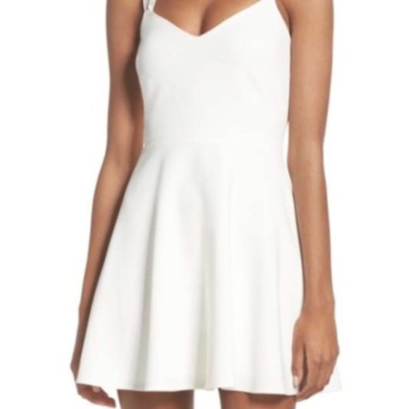 French Connection Whisper Skater Dress White - Picture 3 of 5